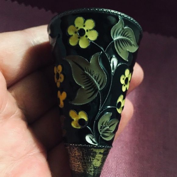 2 Russian Solid Silver Cloisonné Enamel Goblets - Picture 2 of 5